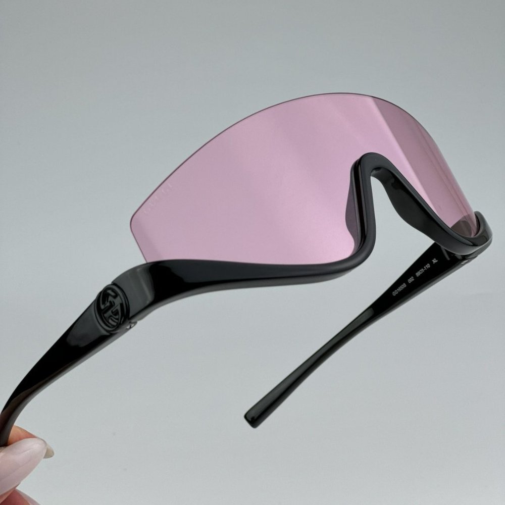 Gucci Gg1650s 002 Brand New Sunglasses Black Pink Unisex Shield Mask